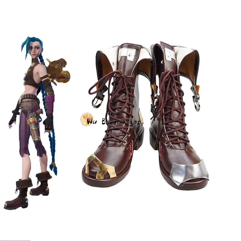 

Game Jinx Arcane Cosplay Shoes Boots Jinx Shoes PU Leather Shoes Halloween Carnival Party Boots Cosplay Props Custom Made
