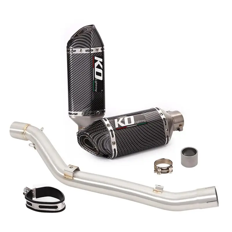 51MM Exhaust Pipe For Suzuki DR650 S SE 19-22 Motorcycle Muffler Mid Link Pipe Escape Connect Tube Slip On Stainless Steel