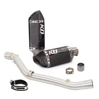 51MM Exhaust Pipe For Suzuki DRZ400 S SM 2000-2022 Motorcycle Muffler Mid Link Pipe Escape Connect Tube Slip On Stainless Steel