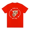 Wake Up Act Silly Meme Graphic T Shirt Funny Cute Cat Print Short Sleeve T-shirt Women Casual Oversized T Shirts 3