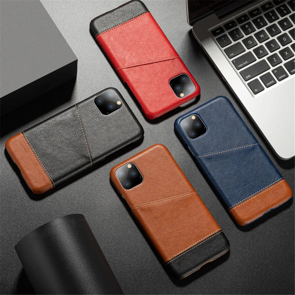 Luxury Slim Leather Credit Card Holder Wallet Cover For iPhone 14 Pro Plus 13 Mini 12 11 Pro XS Max XR X SE 2020 6 7 8 Plus Case