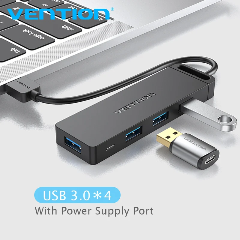 Hub USB 3.0 VENTION USB Multiples Ladron USB 2.0 con 4 Puertos
