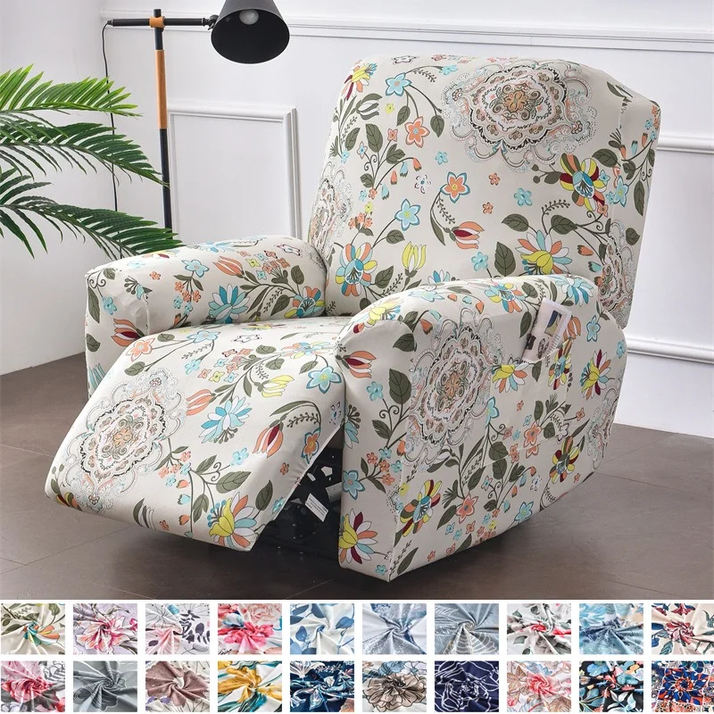 Nordic Flowers Recliner Sofa Covers Lazy Boy Elastic Sofa Protector Slipcover Relax Armchair Cover Lounge Home Pets Anti-Scratch