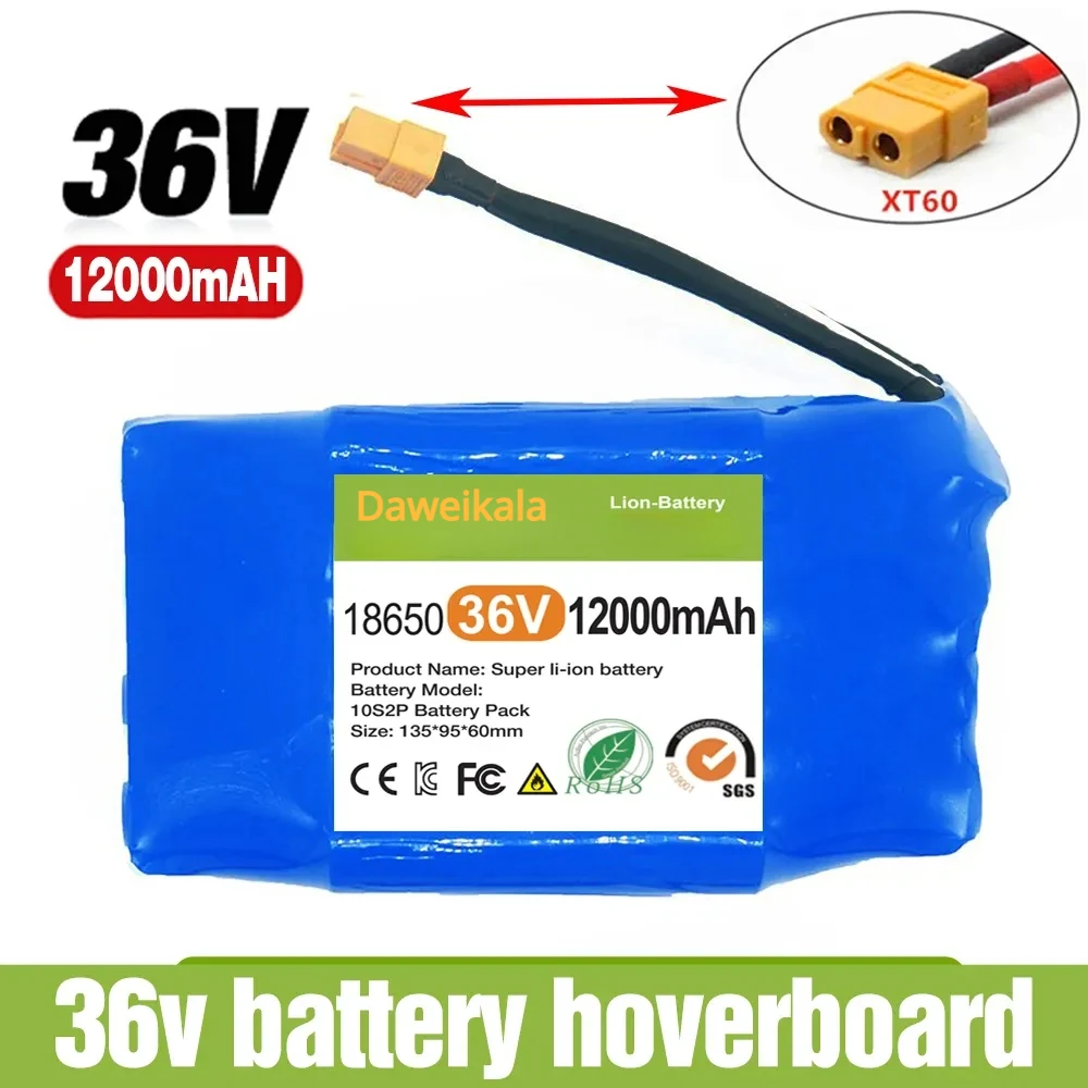 Echte-36-V-Akkus-6-0-Ah-12Ah-wiederauf-ladbarer-Lithium-Ionen-Akku-f-r ...