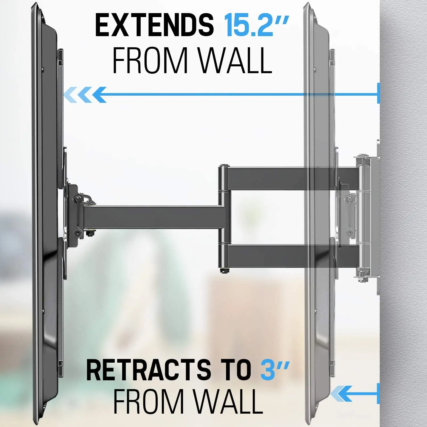 Wall Mount Swivel and Tilt, T-Bracket with Articulating Arm Made/Sold in Italy