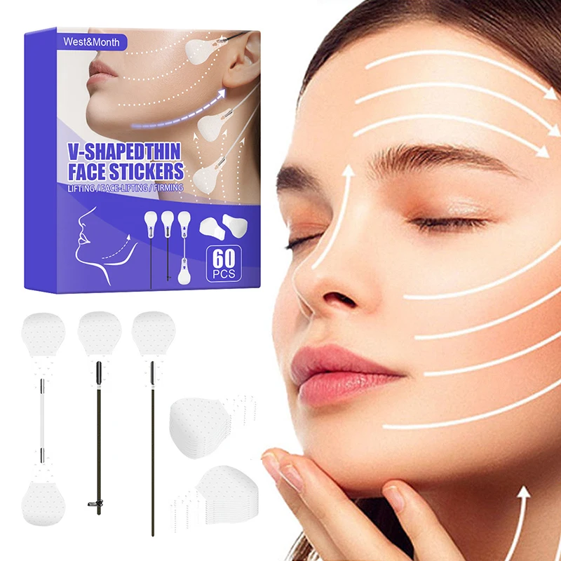 

60pcs/box Face Lifting Sticker Reduce Double Chin Neck Invisible Makeup Thin Face Patch Refill Tape Firming Band Skin Care Tools