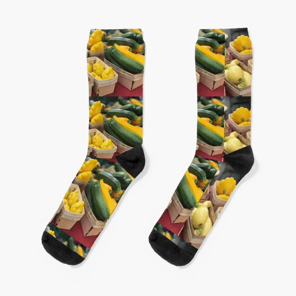 

Colorful Squash at Farmers' Market Socks Rugby snow Running Socks Women Men's