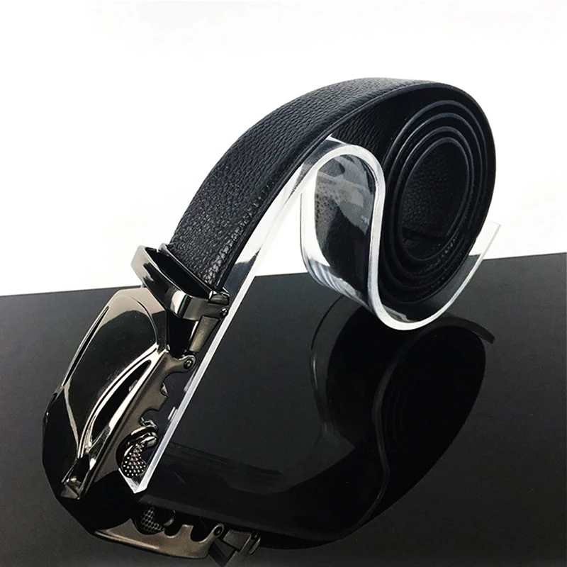 Fashion Boutiques display props Belt display racks Acrylic girdle Display Stand holder desktop Leather belt/waistband stand 3