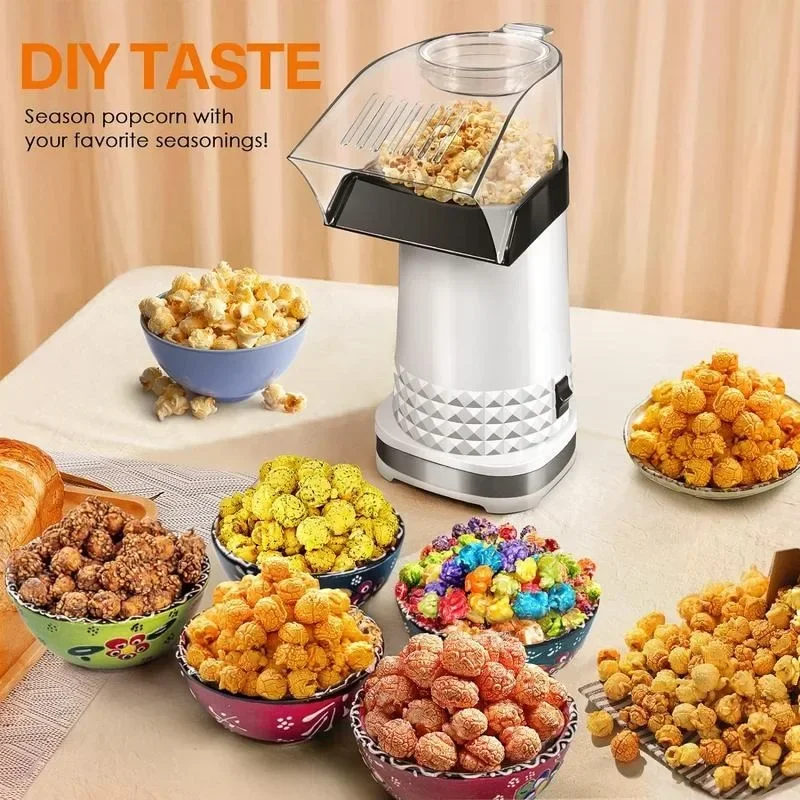 Popcorn Maker, Hot Air Popcorn Popper, 1200W Electric Machine with Measuring Cup, No Oil Healthy Snack