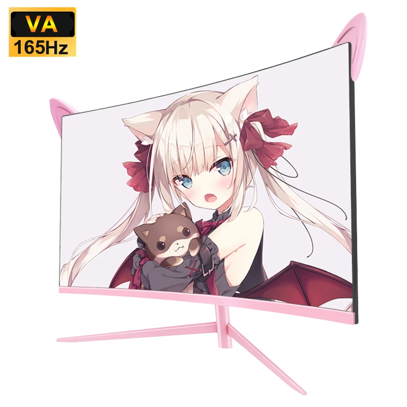 27inch 165hz 1800R Curved Monitor 144hz Computer Gaming Monitor Pink