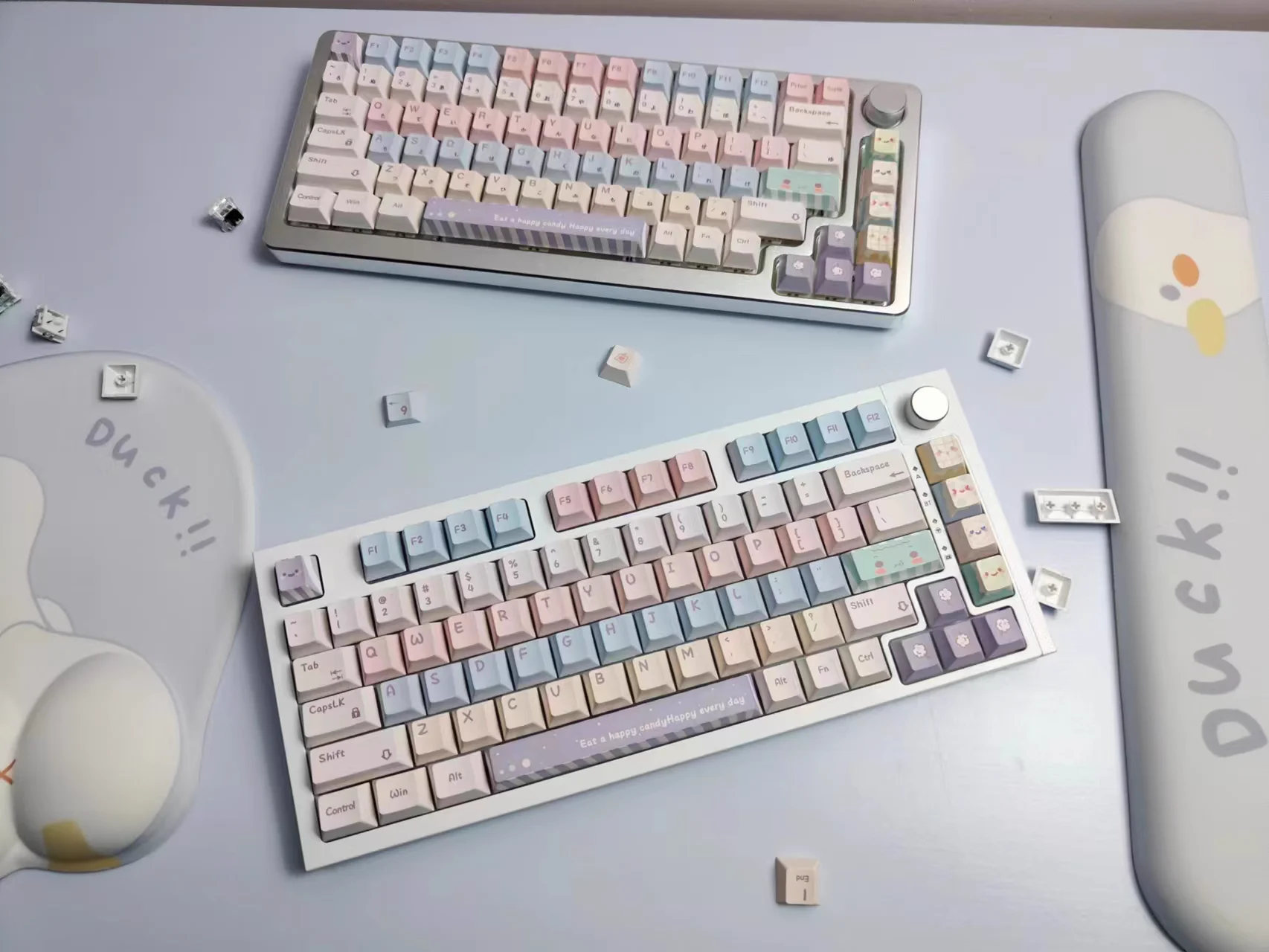 한국어 키 캡 프랑스어 Azerty 캔디 130Key MOA 체리 PBT MX 기계식 키보드 일본어 KR/JP/FR 귀여운 핑크 블루 한글 키 캡