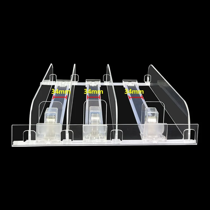 Pusher W3.4cm Plastic Divider Automatic Refill Pushing System for Supermarket Rack Shelf Rack Drink Bottle Organizer 1Pack
