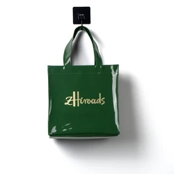 Eco - Friendly Floral Tote - Stylish Waterproof PVC Shoulder Bag for Women, Reusable and Sustainable (Green - S)