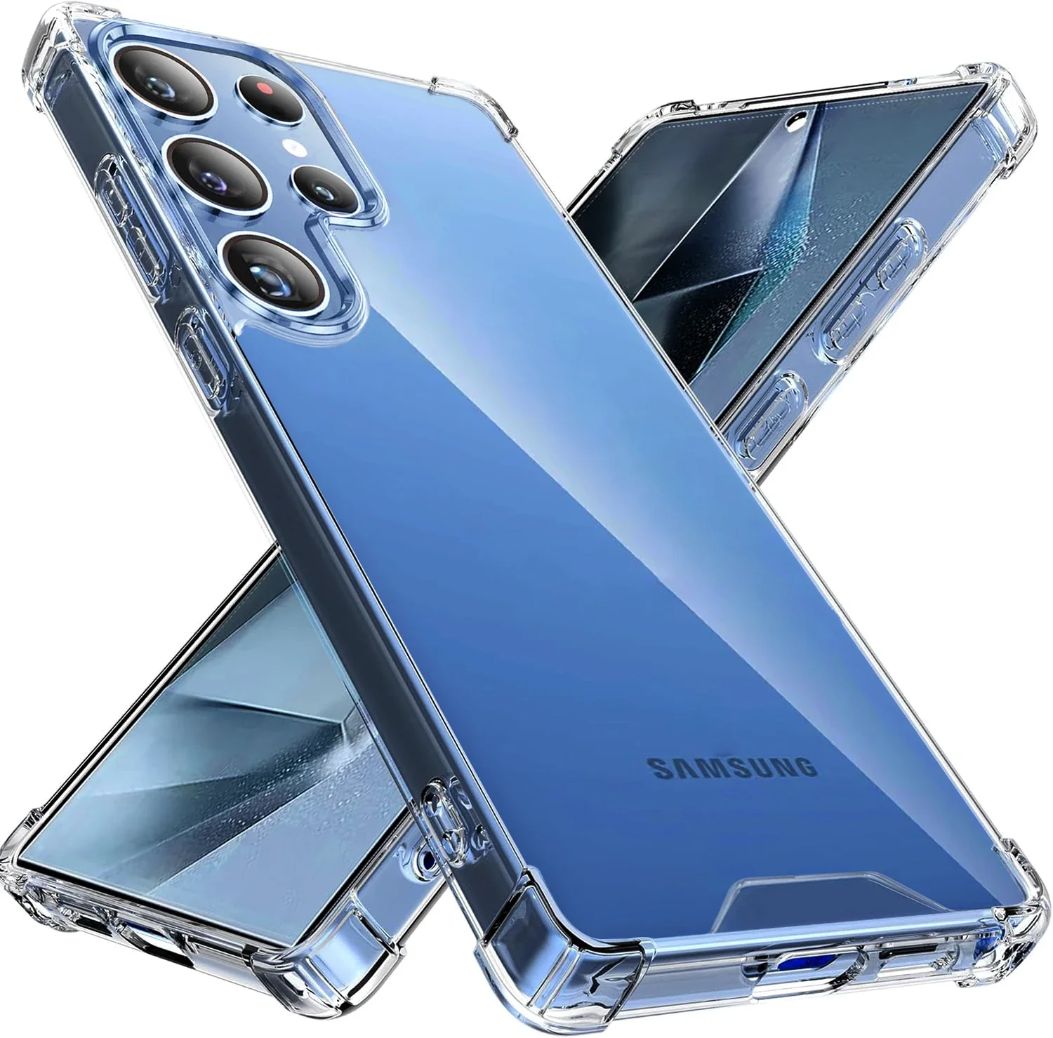Luxury Transparent Airbag Clear Back Cover - Hybrid Shockproof Hard Case