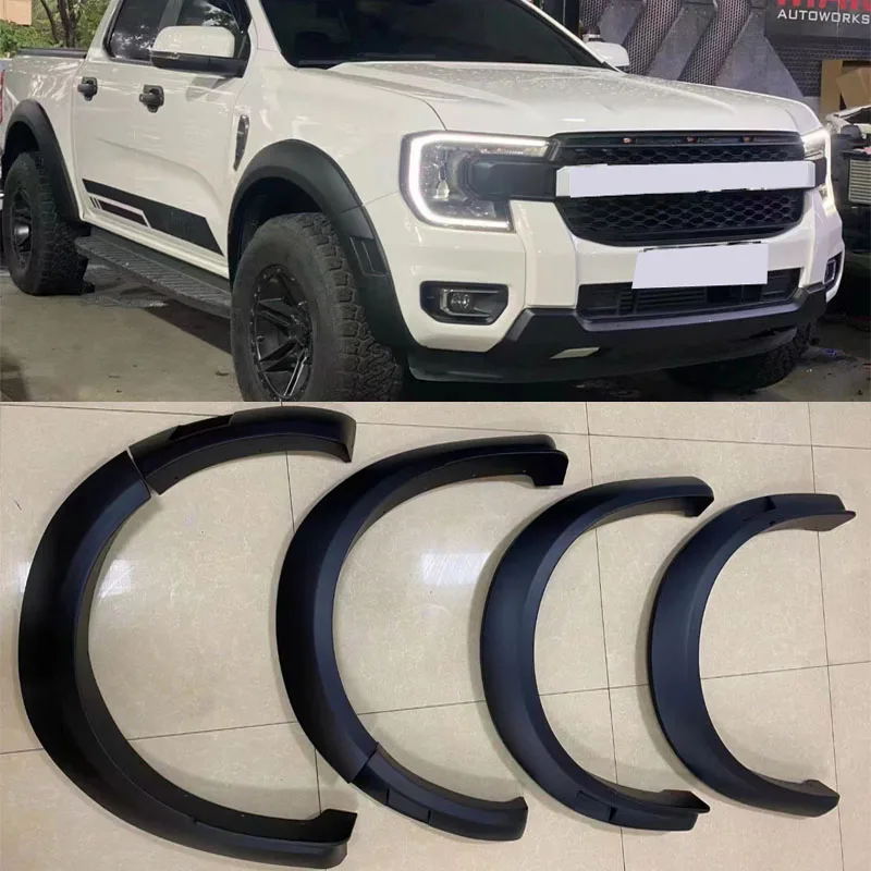 Fender Flare Fit For Ford Ranger T9 Wildtrack Xlt 2022 2023 2024 2025  Exterior Auto Accessories Mudguard Fender Flare