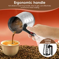 Cafetière turque de 500 ML, cafetière électrique en acier inoxydable avec poignée pliante, pour le bureau et la maison 2