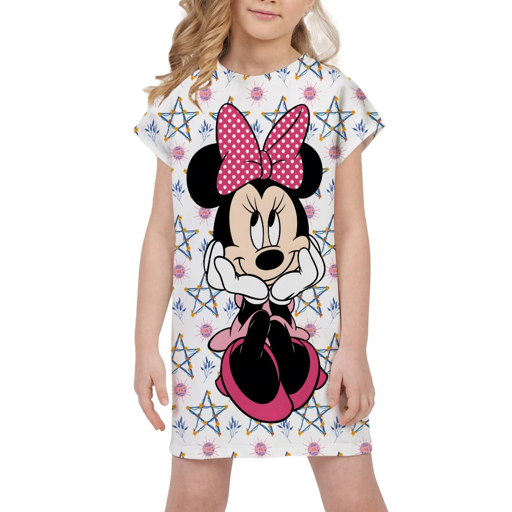 Minnie Mouse Princess Dress Girls Dress Costume For 2-8 Years Girl Birthday Party Disney Casual Clothes