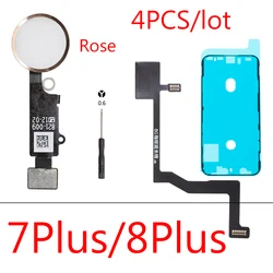 Waterproof Home Button with Fingerprint Sensor and Motherboard Connector Flex (7 Plus 8 Plus Rose)