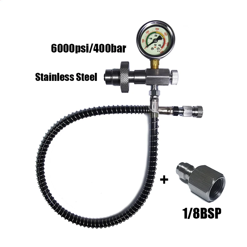 Air filling adapter HPA Scuba HP air fill station Refill filling Connector adapter DIN Big gas tank To small cylinder bottle G5/8 Stainless steel