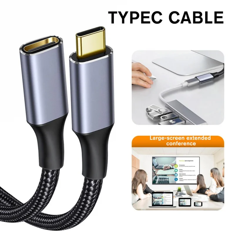 Verilux USB C Extension Cable 3.3ft with 100W PD 10Gbps & Smart Chip | 4K Video Output main image 1