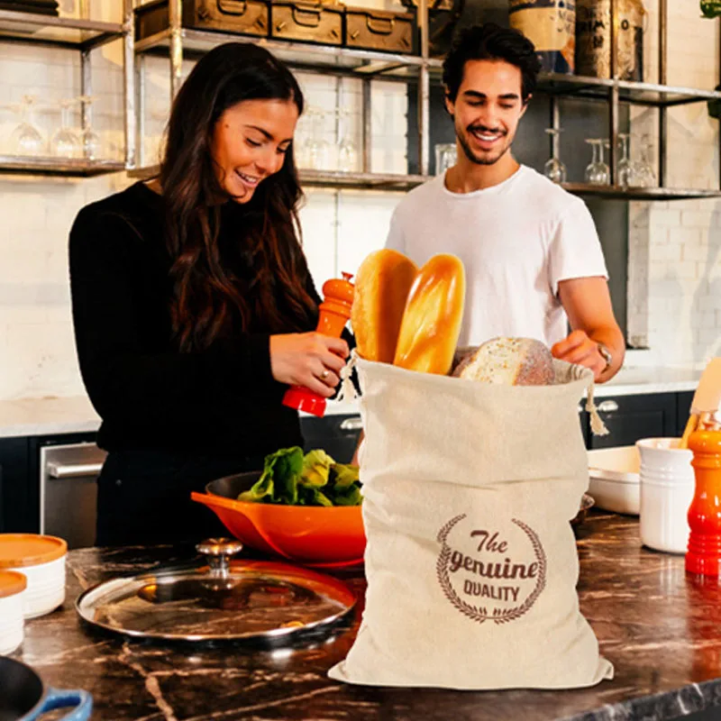 Linen Bread Bag Reusable Bags For Bread Drawstring Bags Homemade Artisan Storage Bag Baguette Food Storage Containers bread storage bag storage bag