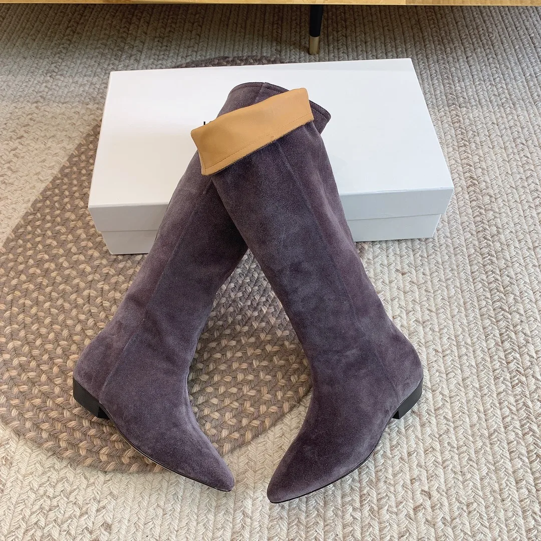 

Skarlet Knee-length Suede Boots Fashion Shoes Paris Street Style
