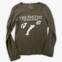 T-shirt à manches longues pour femmes, vêtements Streetwear, personnages gothiques, lettres imprimées graphiques, Y2K Harajuku, vert armée, hauts à manches longues 1