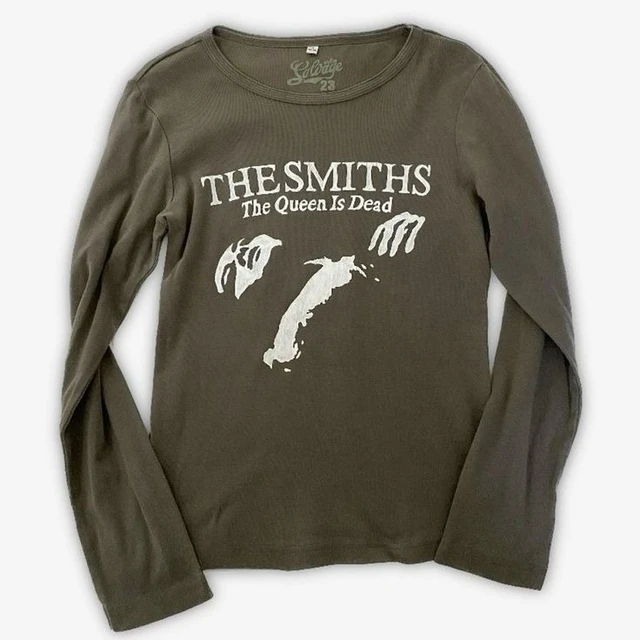 T-shirt à manches longues pour femmes, vêtements Streetwear, personnages gothiques, lettres imprimées graphiques, Y2K Harajuku, vert armée, hauts à manches longues 1
