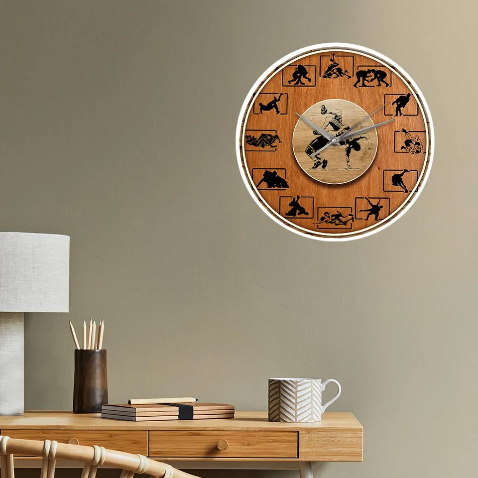 Oranje Textuur Vierkante Wandklok 8 Inch Batterij Operated Quartz Stille Wandklok voor Keuken Woonkamer Slaapkamer Kantoor