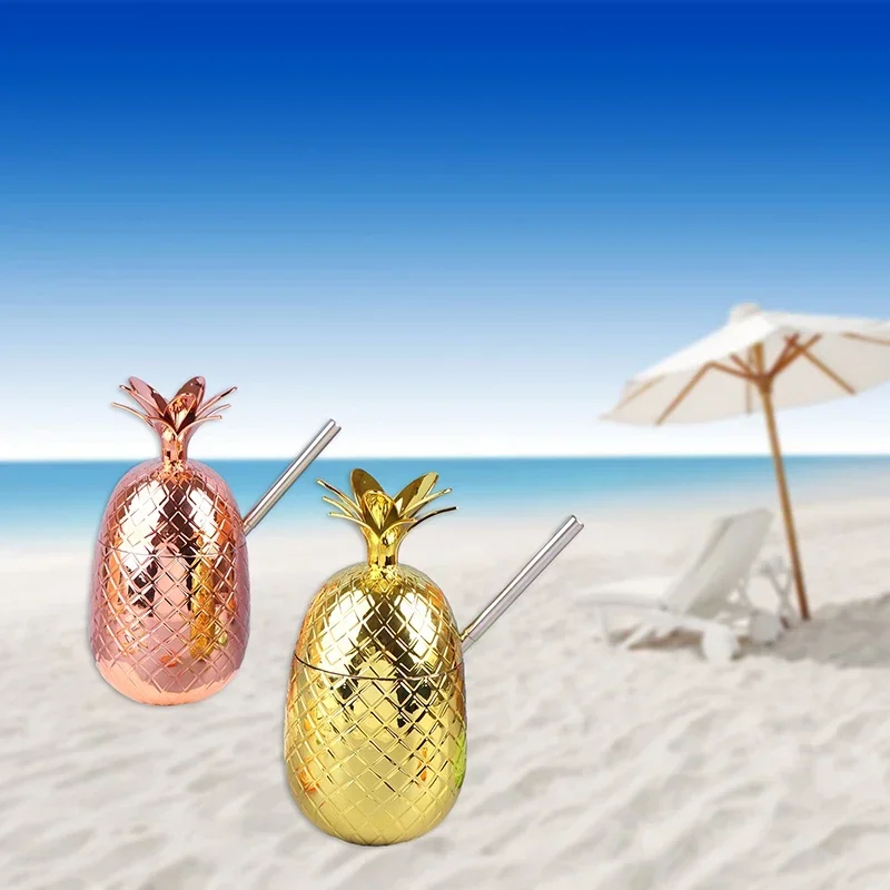 2025 New 500ML Pineapple Cups Tumbler Plastic Cocktail Drinking Winebowl Mugs Beer Pineapple Cups Bar Tools