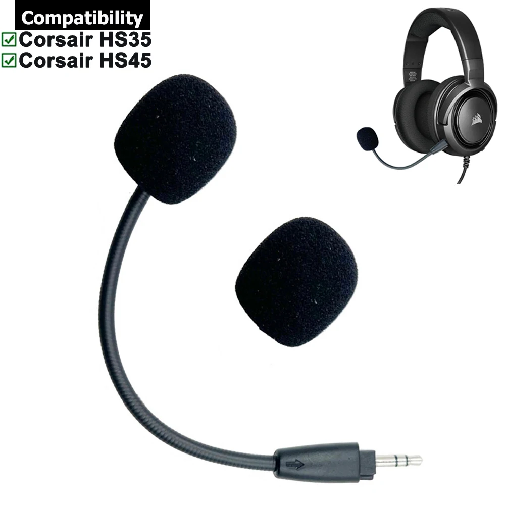 Replacement Mic Aux 3.5mm Microphone Boom Foam Repair Parts For Corsair