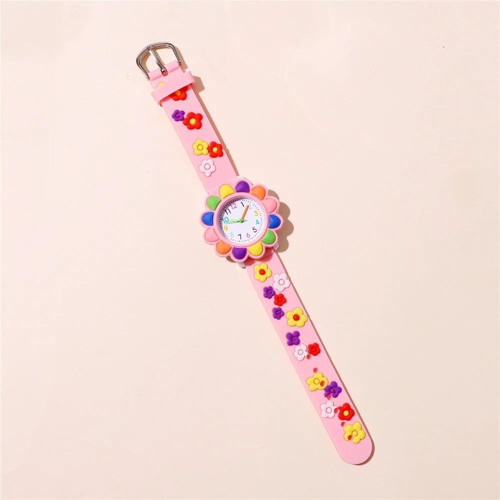 Cute sweet colorful flower cartoon watch 4