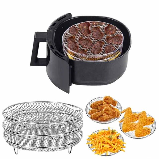 Round Stainless Steel Airfryer Rack Steamer Roasting Stand for Air