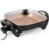 12-Inch Electric Skillet and Frying Pan with Glass Lid,Non-Stick Coating,Temperature Control with Removable Heating Probe 1