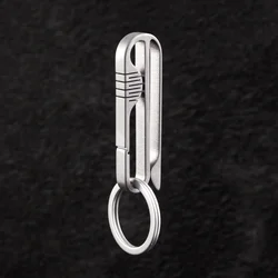Titanium Keychain: Durable Belt Carabiner with Ring and Buckle - Lightweight EDC Accessory (T - Round Lite)