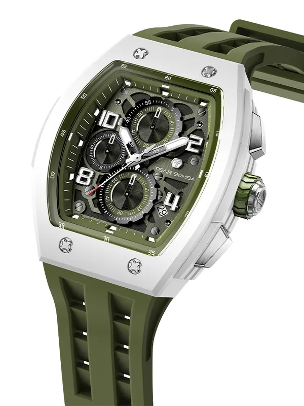 TSAR BOMBA New TB8204 Watch for Men Japan Quartz Chronograph 50M Waterproof Wristwatch Fashion Sport Clock Male Luxury Mens Gift - Image 8