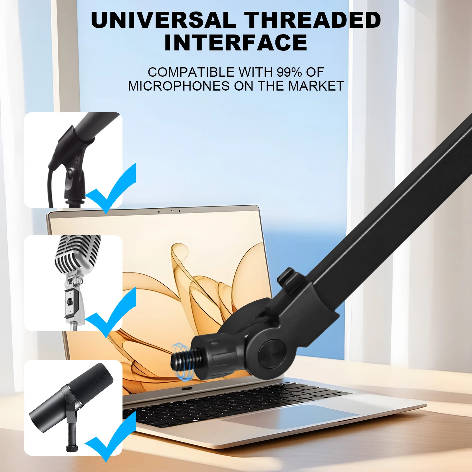 마이크 붐 암, 360도 °   회전식 견고한 마이크 스탠드, 전문가급 범용 조절식 암 데스크탑 스탠드 홈 오피스