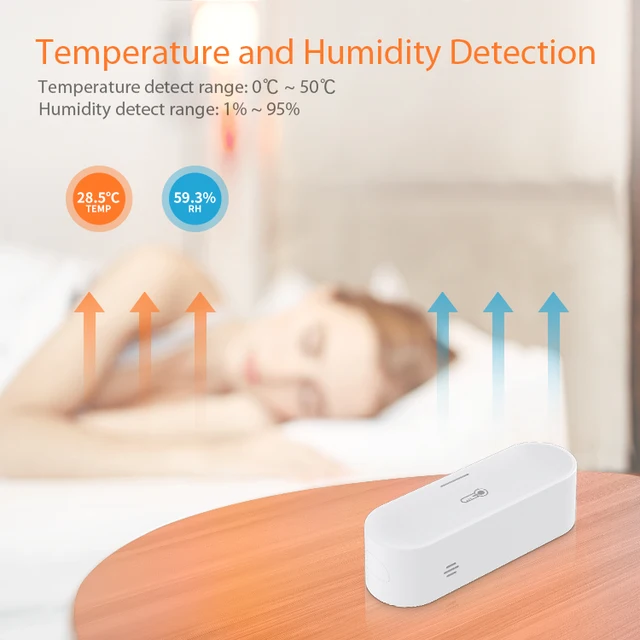 Tuya Zigbee Smart Temperature and Humidity Sensor Micro USB / Battery Powered Home Security Work with Homekit Alexa Google Home 4