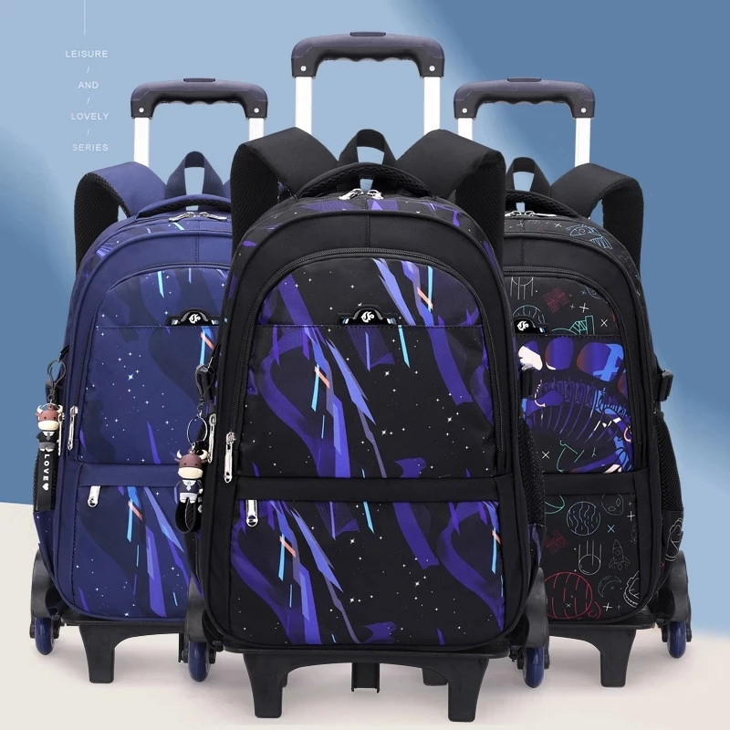 2023 Waterproof Orthopedics Backpacks on Wheels Schoolbags for Boys
