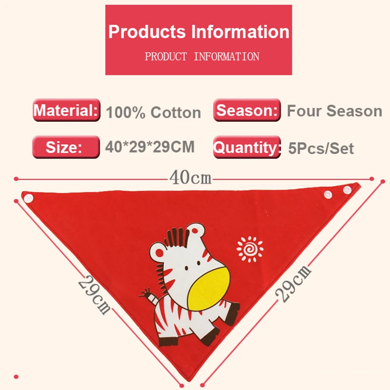 Baby Bibs 5 Pack Baby Bandana Drool Bibs Cotton for Unisex Boys Girls Babador Feeding Smock Infant Burp Cloth Baby Saliva Towel 5