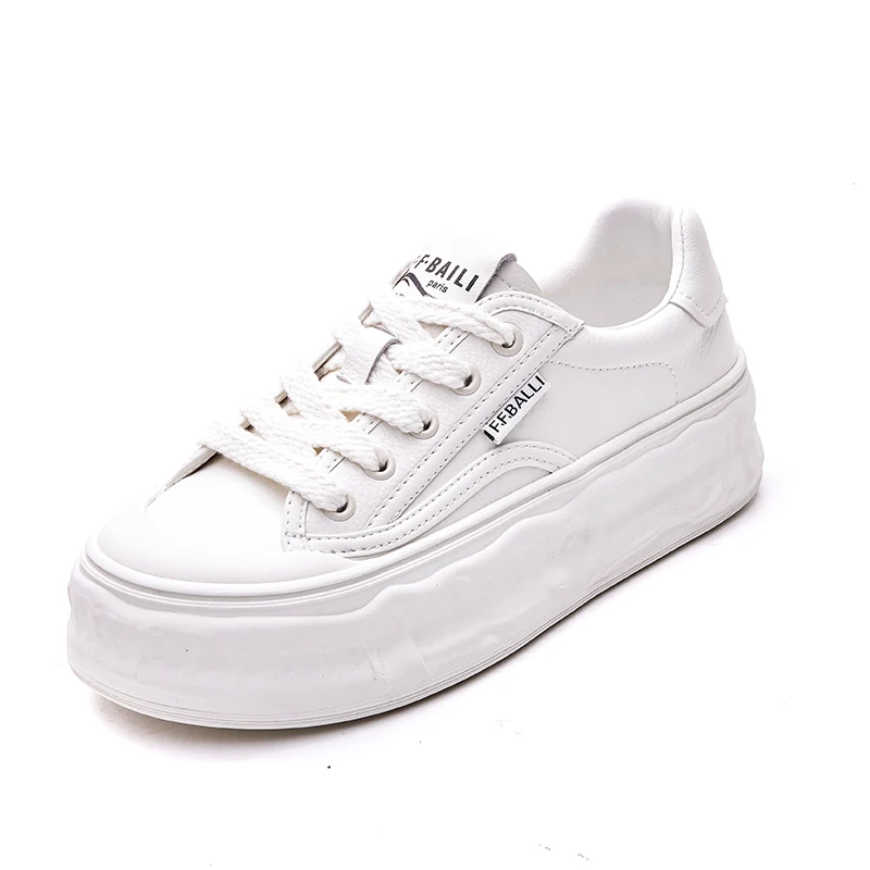 

Small Fragrant Wind Small White Shoes Female 2023 Spring New Thick Bottom Round Head Casual Leather Board Shoes