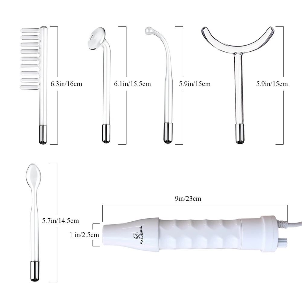 5-in-1 High Frequency Facial Machine For Hair Face Anti Aging Therapy Acne Tool Fusion Neon+Argon Wands Skin care