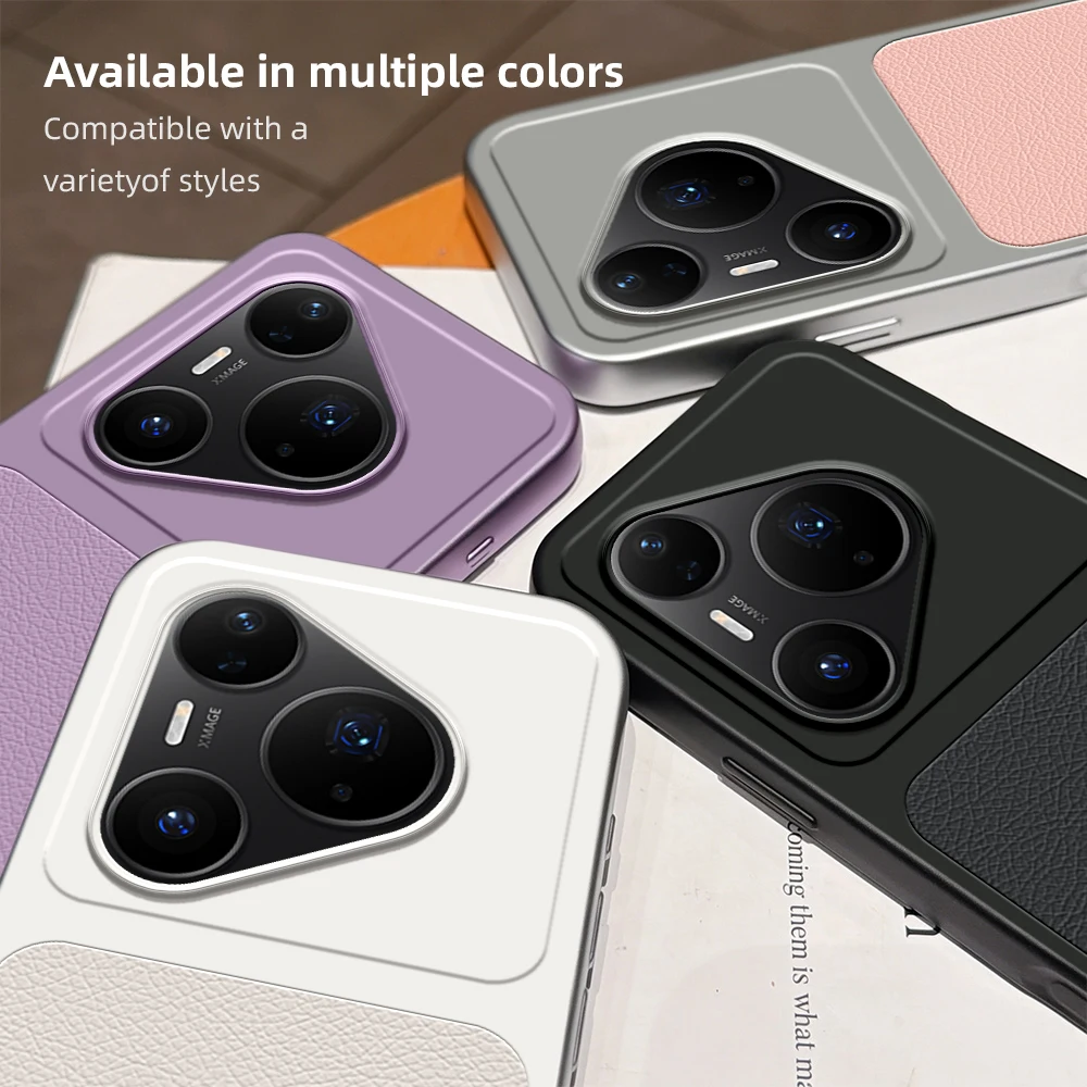 Luxury Leather Matte Back Cover with Lens Protection