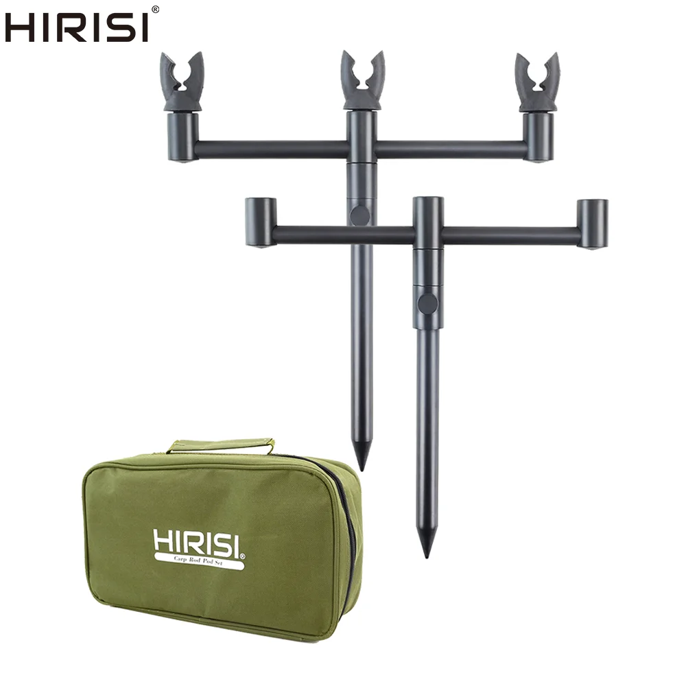 

Carp Fishing Rod Pod Set Buzz Bar and Bank Sticks With 3 Rod Rest Head in Portable Tackle Bag