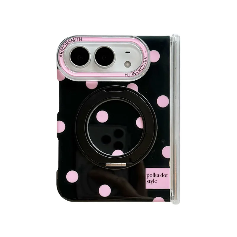 Polka Dot Magnetic Kickstand Phone Case with Holder and Shockproof Back Cover