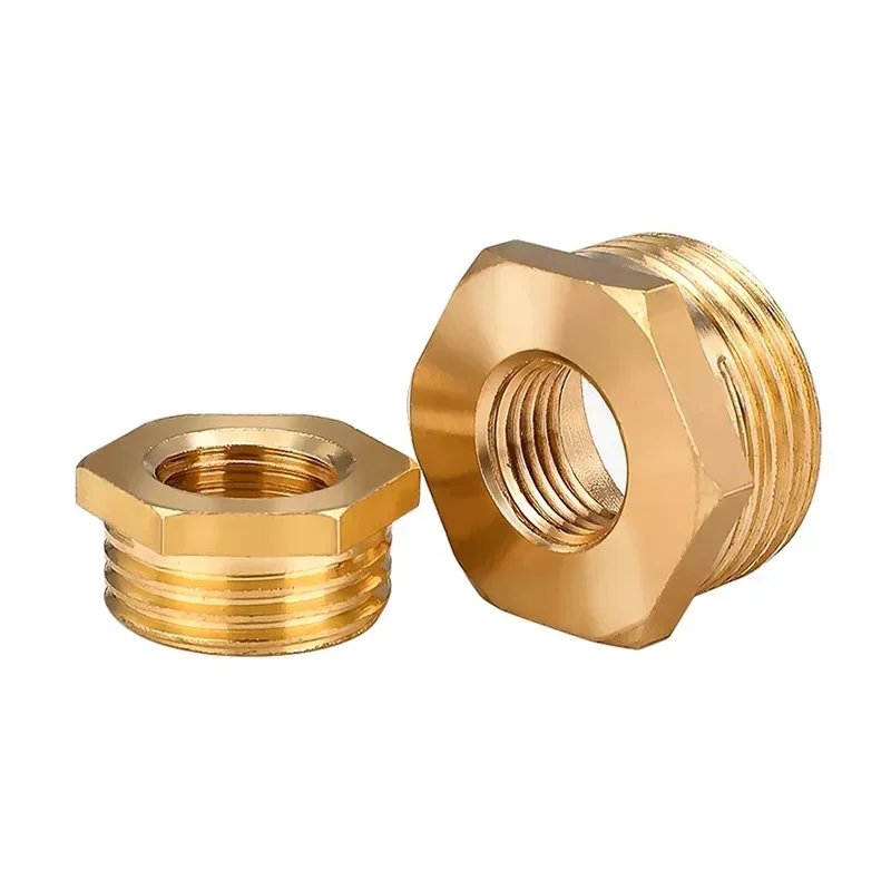 Brass Hex Bushing Reducer Pipe Fitting, F To M Threaded, 1/8