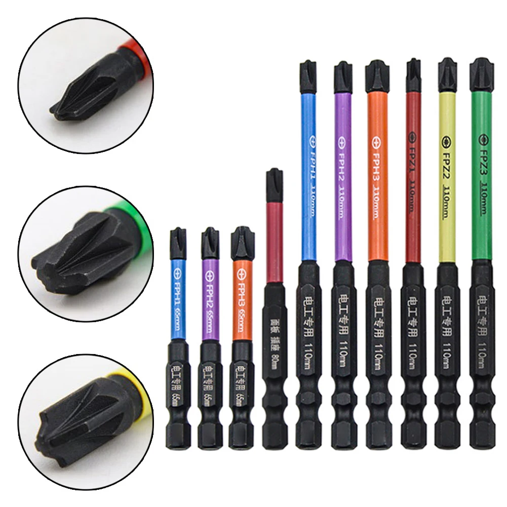 

10pcs 65-110mm Special Cross Screwdriver Bit For Electricians FPH1 FPZ1 FPH2 FPZ2 FPH3 FPZ3 For Socket Switch Circuit Breaker