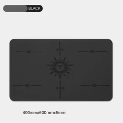 Mini Non - slip Polyurethane Rubber Yoga & Fitness Mat - 40x60cm, 5mm Thickness - 40x60cm (Black)