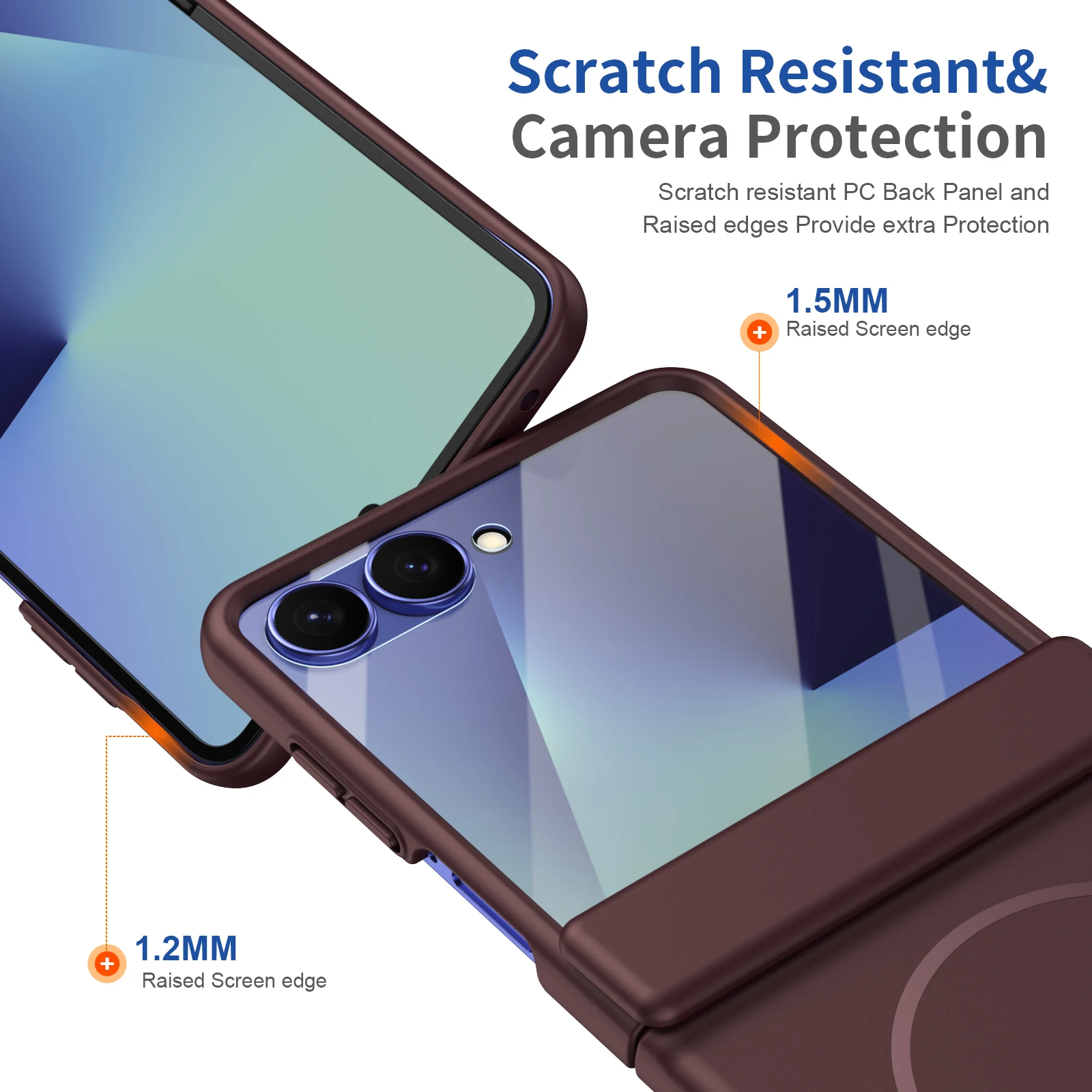 Enhanced Full-Body Magnetic Case with Glass Screen Protector, Shockproof & Drop-Proof Design