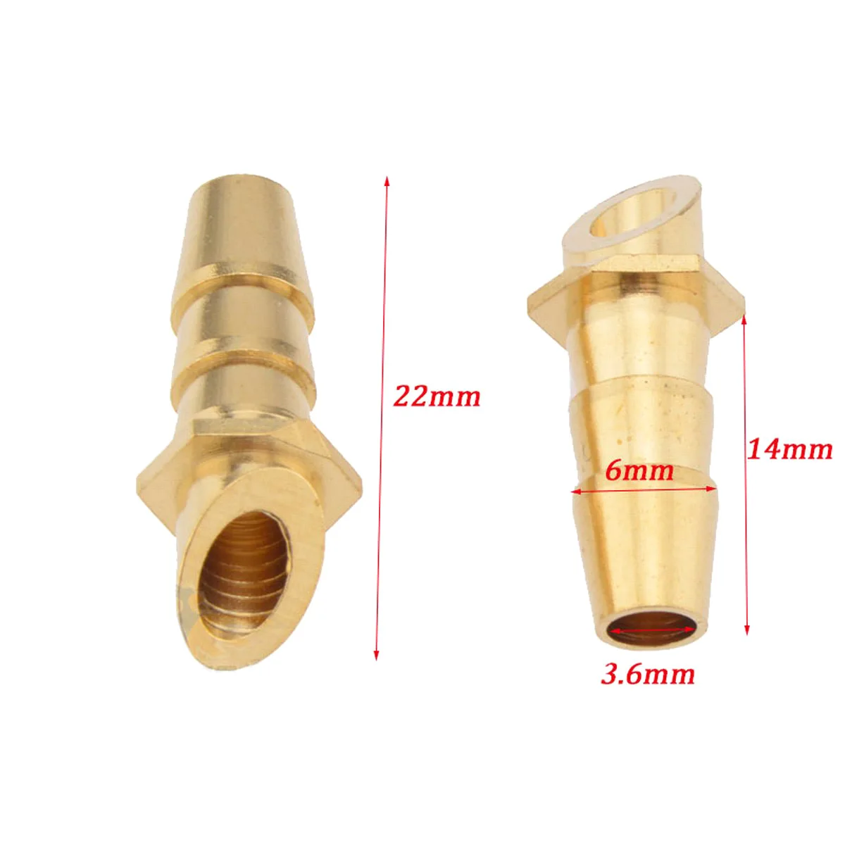 

2x 3.5-6mm Water Cooling Nozzle Fuel Inlet Nipples Drain Faucet Brass Pick Up Pipe Fitting Connector for RC Model Jet Boat Parts